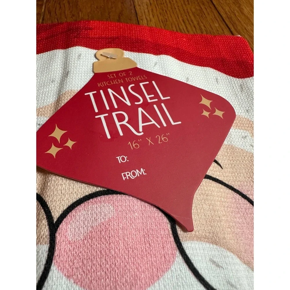 2 pack Penny Lane Holiday Time Pick Kitchen‎ Happy jolly merry Towel Cotton Dish